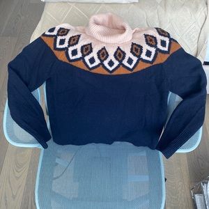 JCrew 100% Fair Isle Merino Wool Turtleneck Sweater